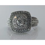 Estate 10K White Gold Round Brilliant Cut Diamonds Cluster Ring 4.7 Carat TW