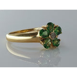 Clover Ring Set in 14k Gold, with diamond in the center, 2.6g size 6.5