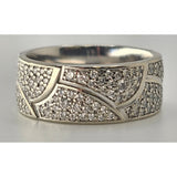 14K White Gold Diamond Ring, Size: 7, Custom, 8.8g