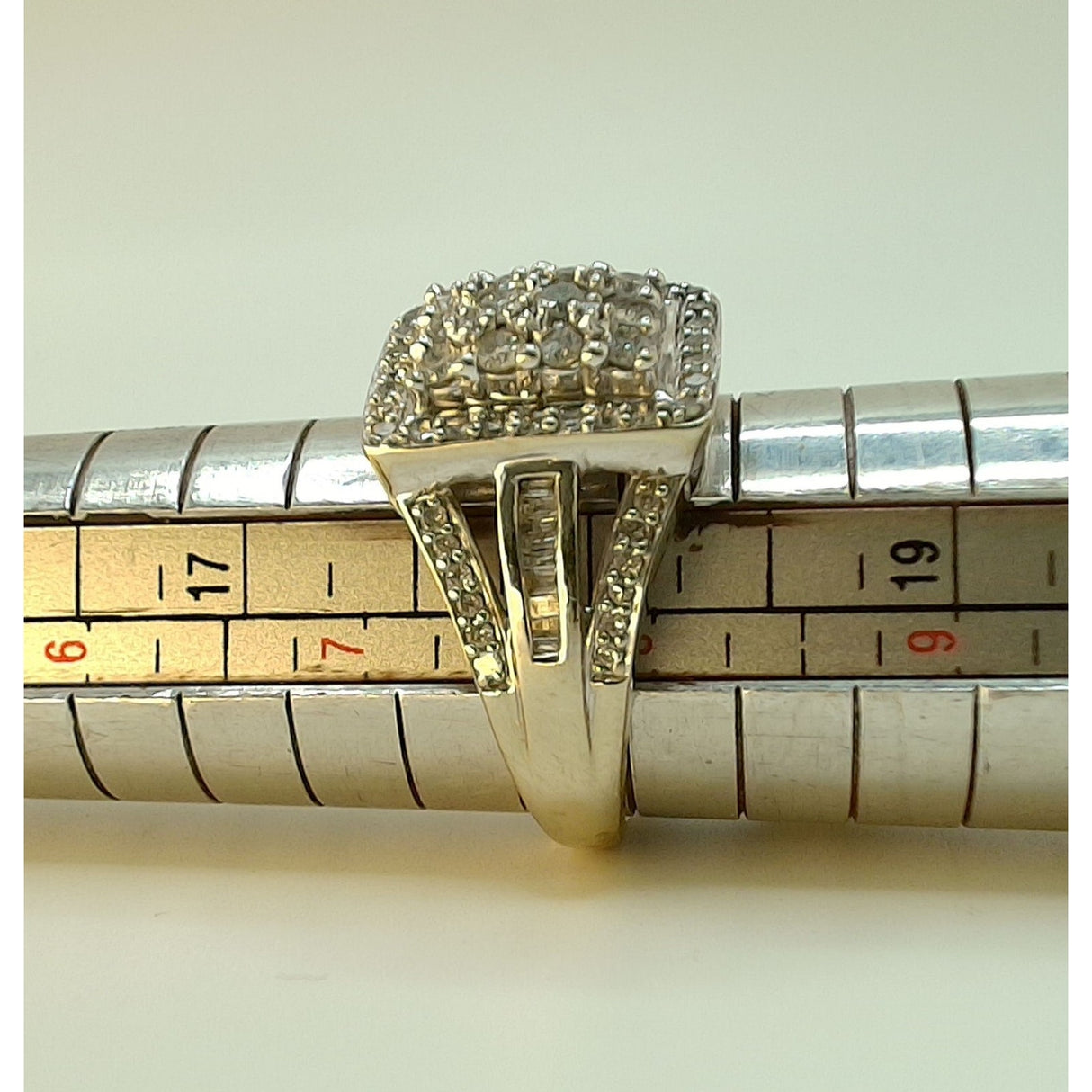 10K WG Diamond Cluster Ring, Size 8, 4.5g