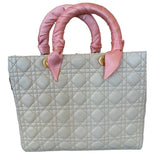 Christian Dior, Lady Dior Canage Lambskin White Women, Authentic - Pre-Owned