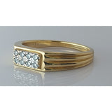 Men's 18k Gold Ring set in Yellow Gold with 8 Diamonds, Size 8