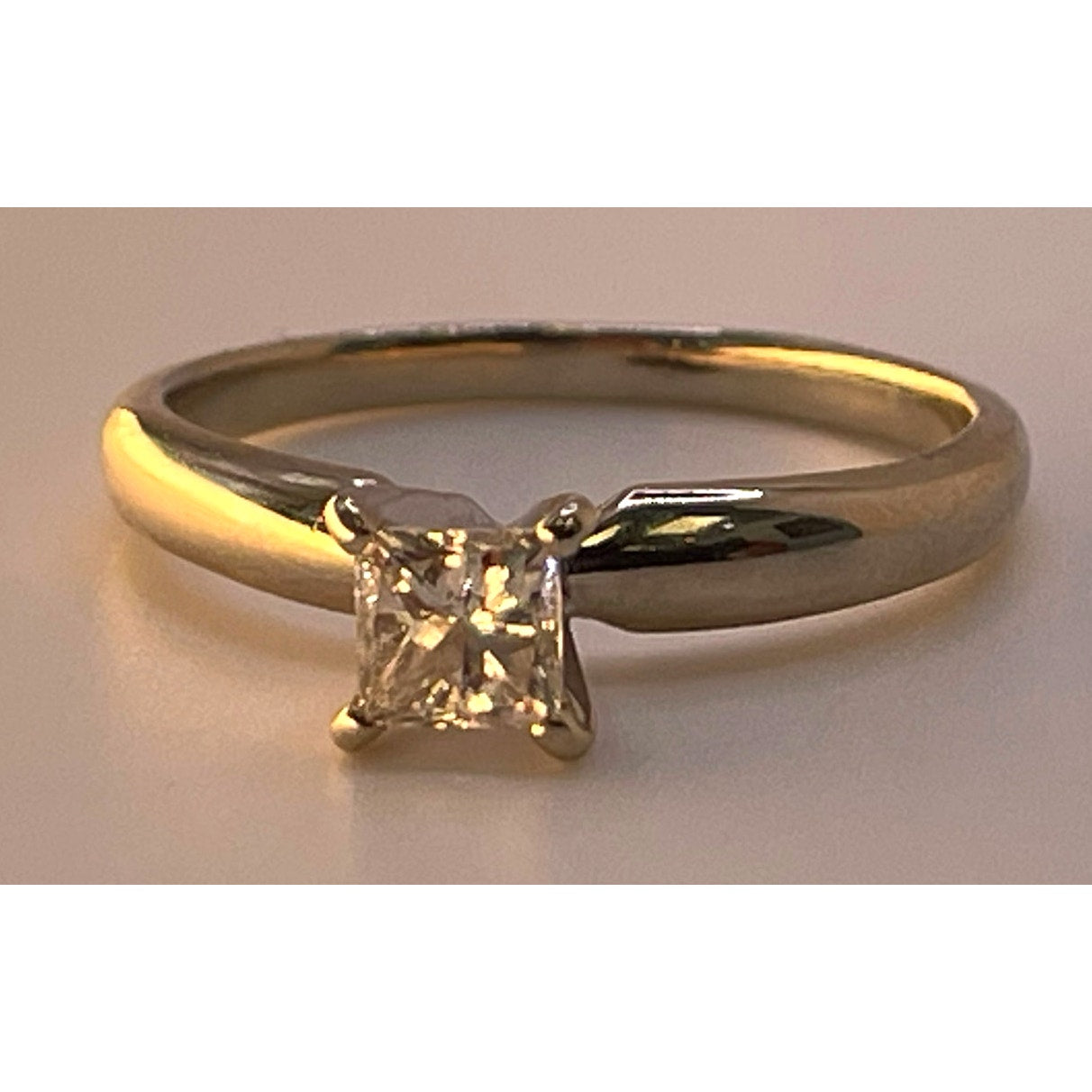 .4 Carat Diamond Princess Cut Ring Set in 14K White Gold 2.7G, Size 6.75 Pre-Owned