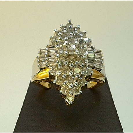 10K YG Diamond Cluster Ring Size 7, 8.10g