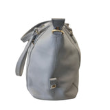 Ora Delphine Grey Leather Satchel Handbag- Pre-Owned - Authenticated