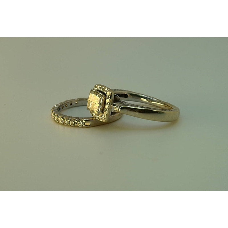 14K WG Diamond Wedding Set Size 4, 4.7g