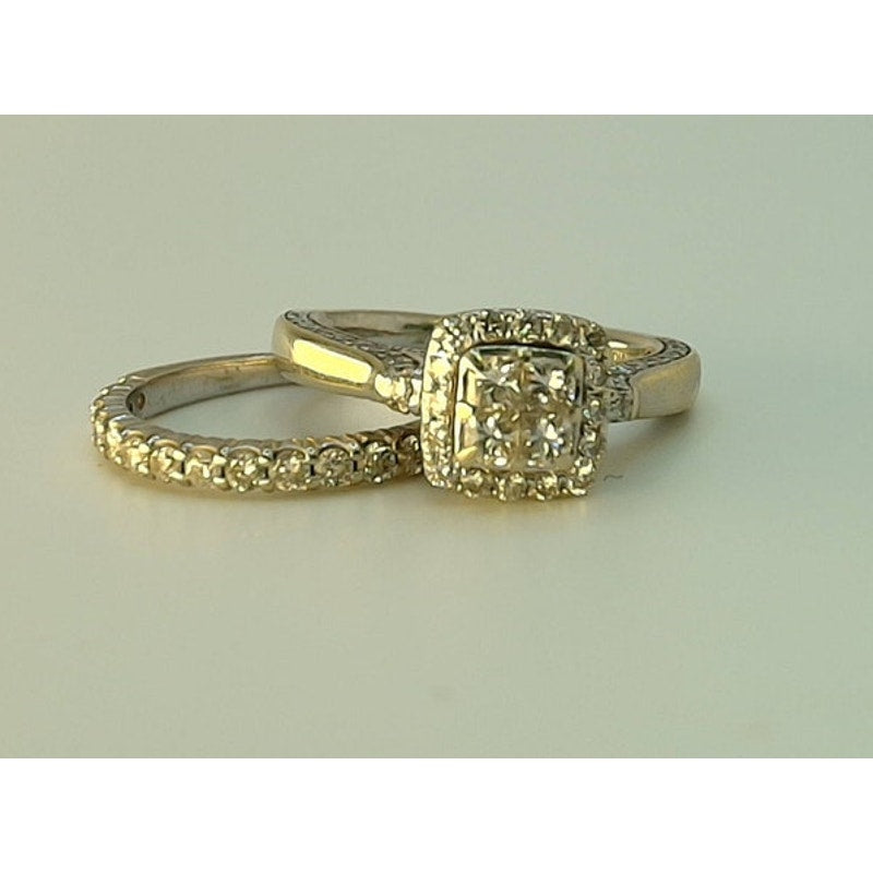 14K WG Diamond Wedding Set Size 4, 4.7g