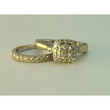 14K WG Diamond Wedding Set Size 4, 4.7g