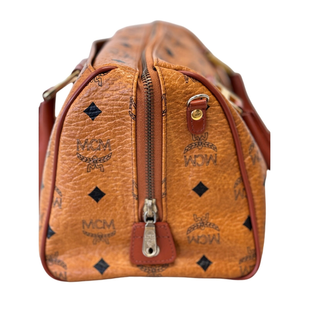 MCM BOSTON BAG Brown Leather Pre-owned