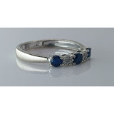 10K White Gold Sapphire/Diamond Band 1.4g size 7