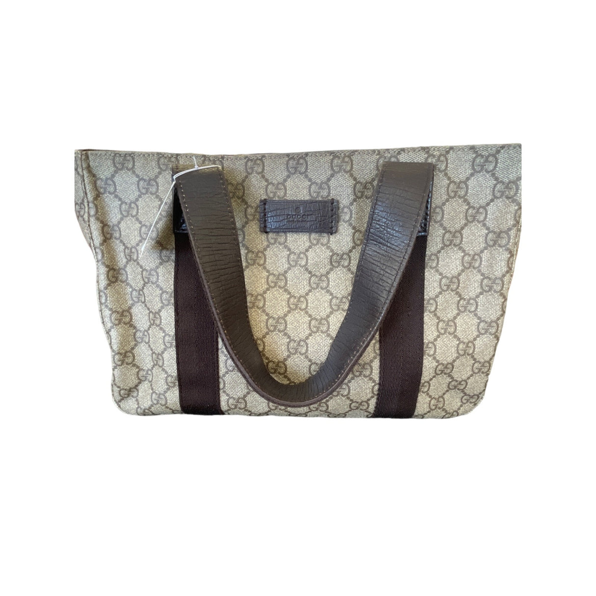 Gucci Tote Bag in GG Supreme Canvas With Leather Trim - Pre-Owned