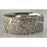 14K White Gold Diamond Ring, Size: 7, Custom, 8.8g