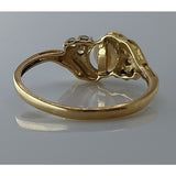 10k Yellow Gold Pearl Ring with Diamond Accents, Size: 6.5