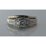 18k Gold Princess Cut Diamond Wedding Set, Size 7.75