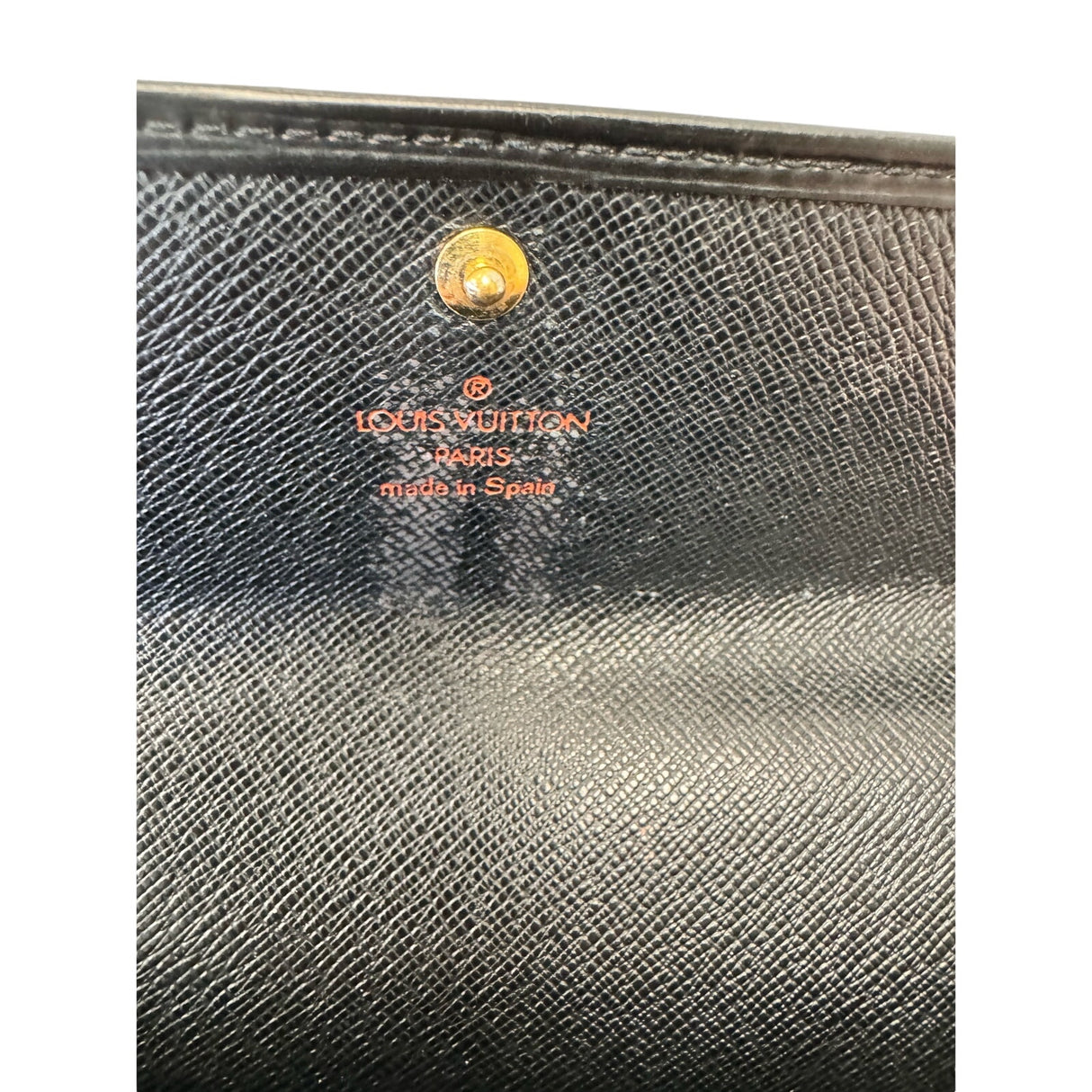 Authentic Louis Vuitton Long 7.5"x4" Black Epi Sarah Wallet Made in Spain