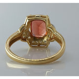 14K Yellow Gold Ring with Radiant Orange Gemstone - 2.9g, Size 5.75