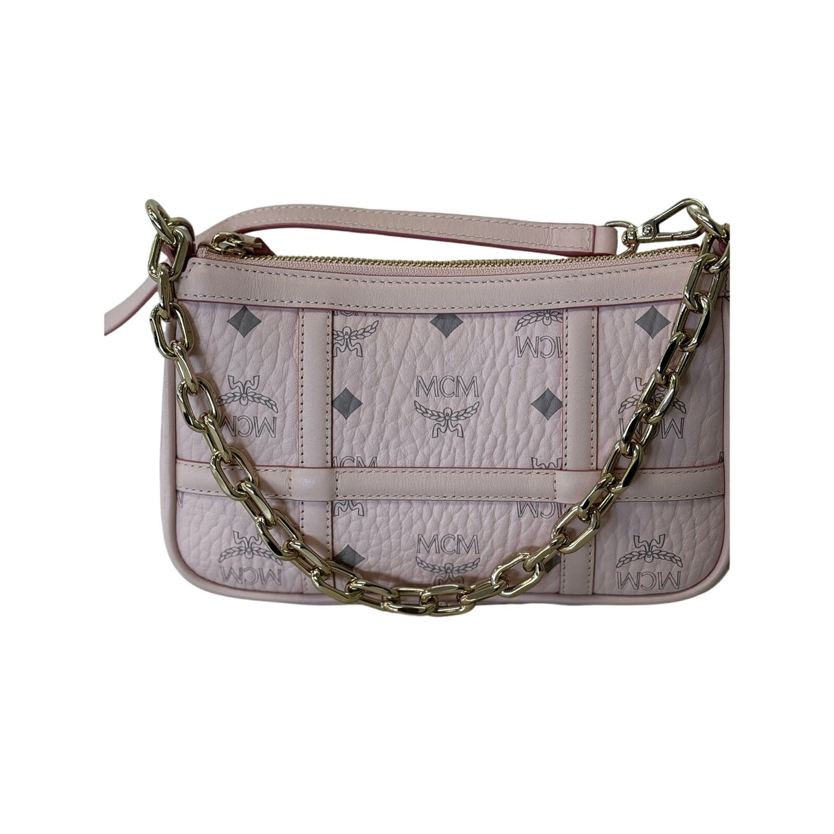 MCM Delmy Shoulder Bag in Visetos Powder Pink Mini